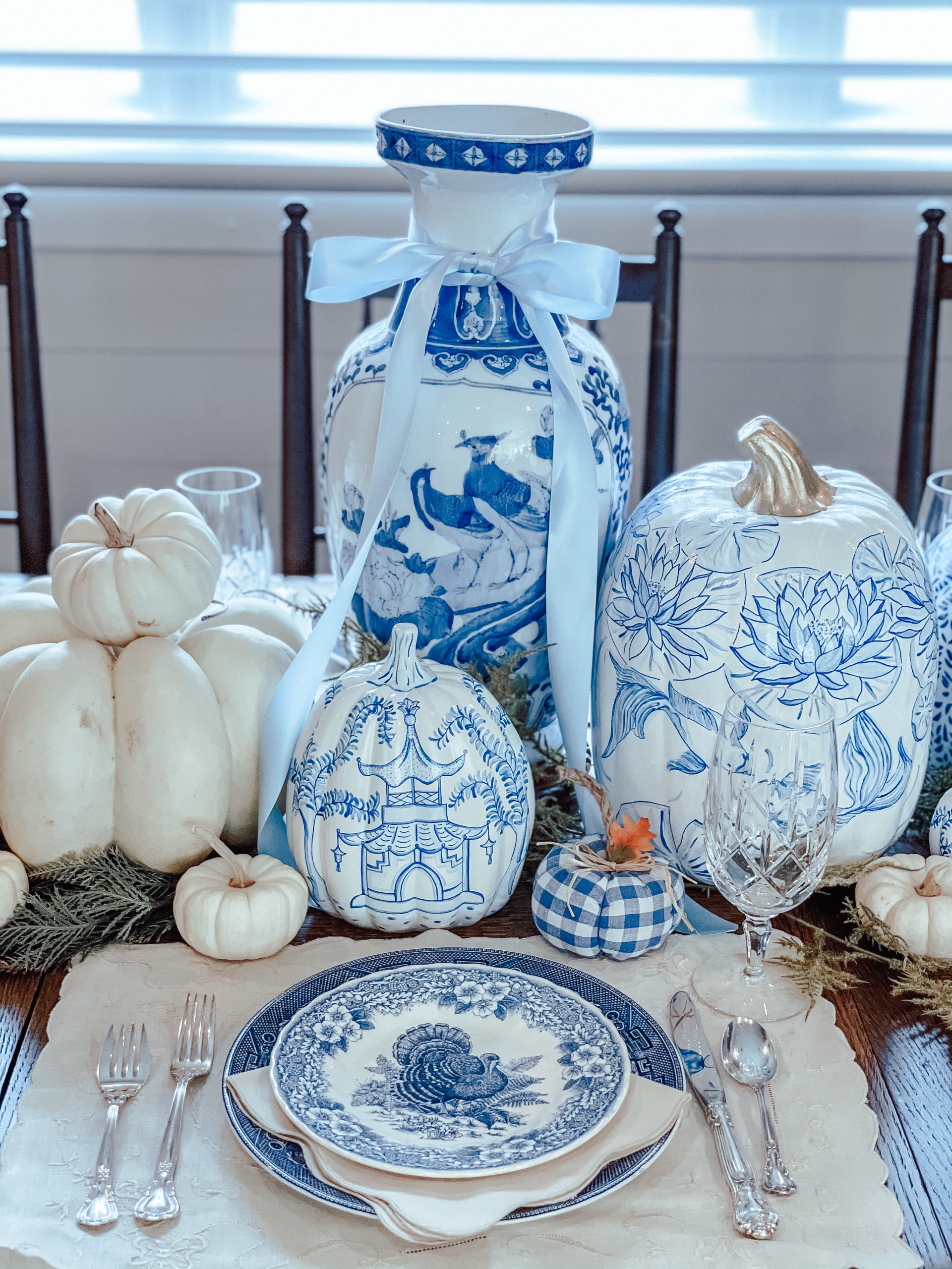 Blue & White Thanksgiving Styling - Chapple Chandler Blog