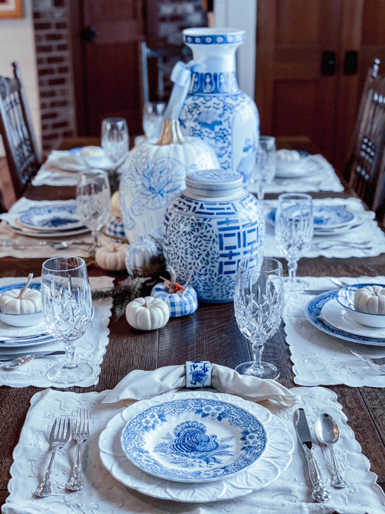 Blue & White Thanksgiving Styling