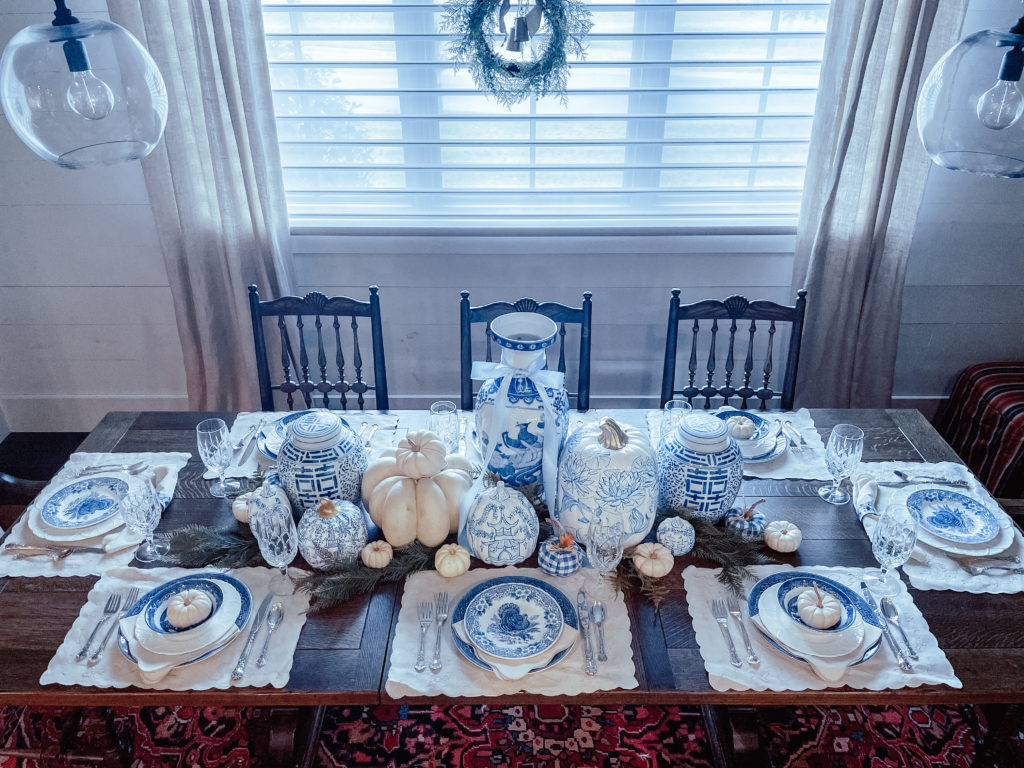 Blue & White Thanksgiving Home Decor