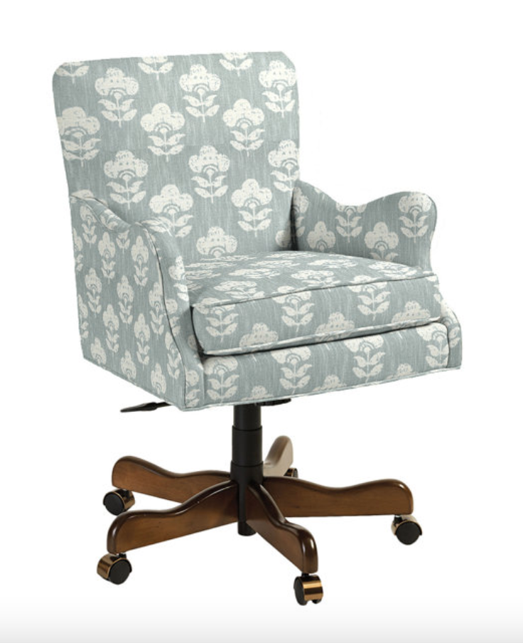 swivel upholstered desk chair with floral print home office essential