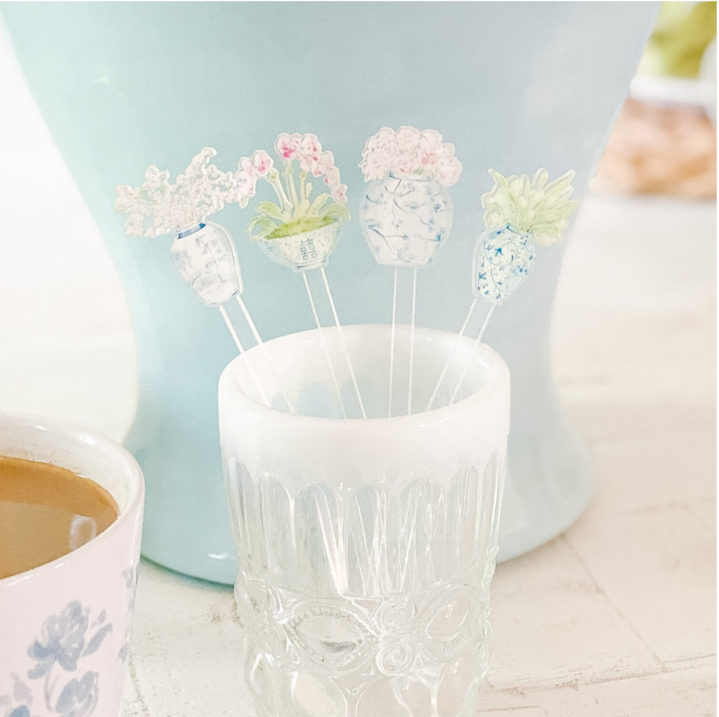 garden party styling drink stirs tick chinoiserie