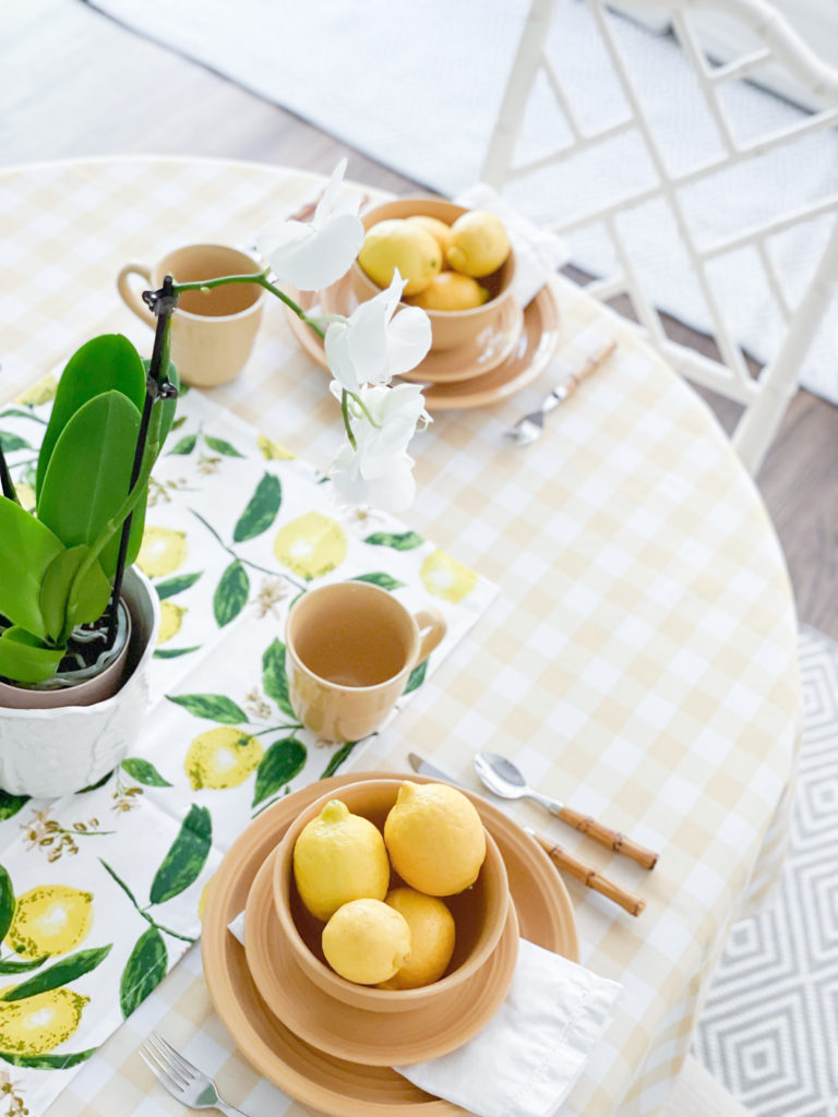 lemon decor table citrus summer tablescape