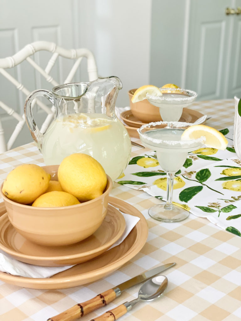 lemon tablescape citrus summer tablescape